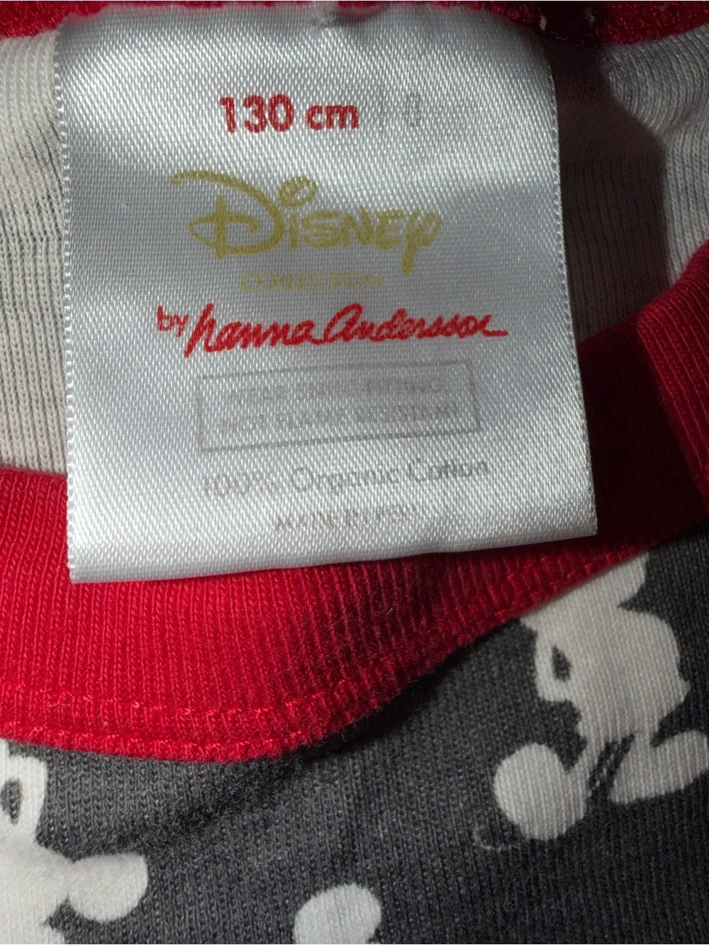 Hanna Andersson Black Mickey Print Long-Sleeve Top with Red Trim